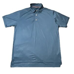 FJ Men’s L Navy Polo Athletic Active Wear Golf Athleisure Casual Sport Geometic